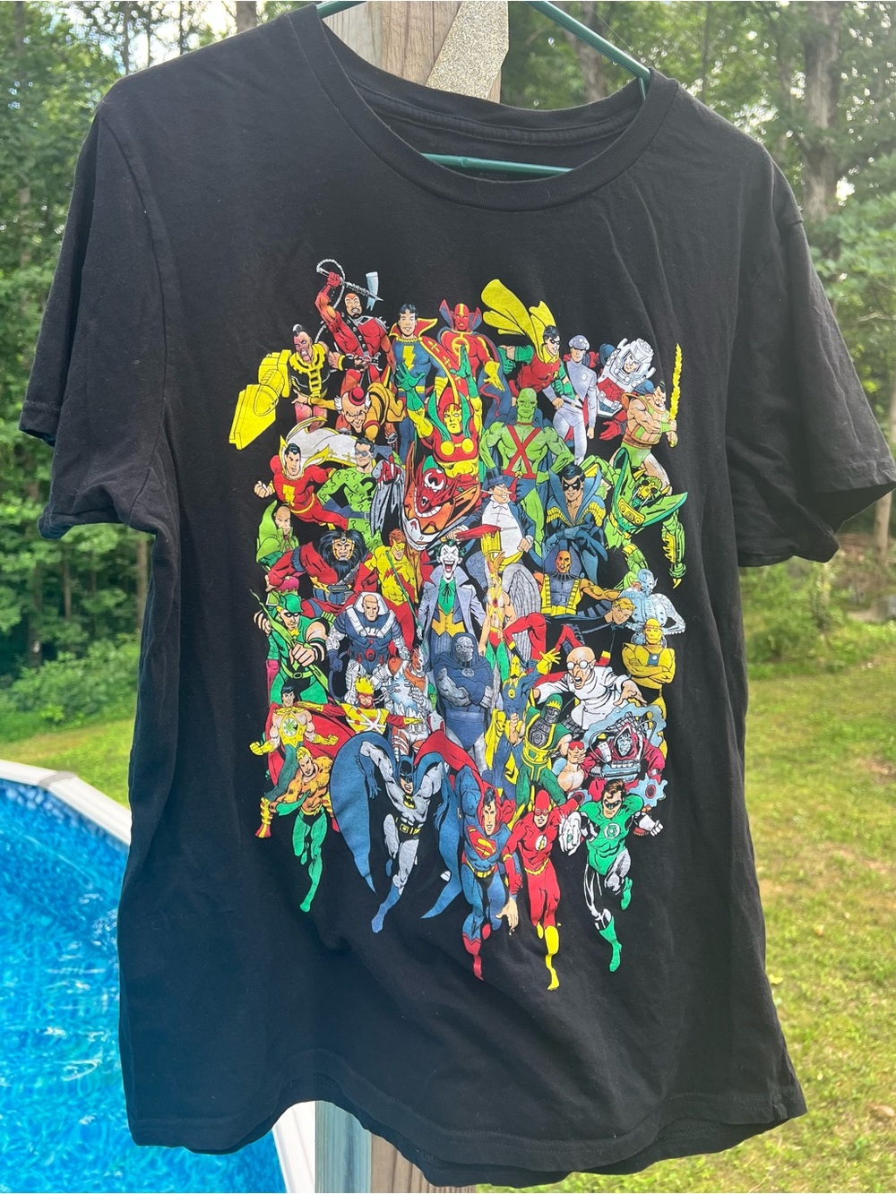 DC Comics Black Tee with White Logo Print
